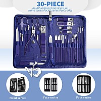 Manicure Set Personal Care Mens Grooming Kit 30 In 1 Professional Manicure Kit Pedicure Kitnail Clippers For Men And Beauty Too