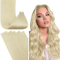 Fshine Tape In Extensions Human Hair Color Platinum Blonde Seamless Skin Weft Tape Ins Human Hair Extensions 20 Pcs Invisible Ta