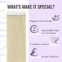 Fshine Tape In Extensions Human Hair Color Platinum Blonde Seamless Skin Weft Tape Ins Human Hair Extensions 20 Pcs Invisible Ta