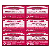 Dr Bronners Purecastile Bar Soap Rose Made Worganic Oils For Face Body Hair Gentle Moisturizing Smooth Lather