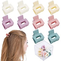 Ahoney 10Pcs Mini Matte Hair Clips And Barrettes For Women Girls 1 Tiny Claw Clips For Thin Thick Medium Hair With Gift Box