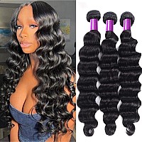 Loose Deep Wave Bundles 10 12 14100 Unprocessed Virgin Human Hair Curly Bundles Brazilian Virgin Human Hair Extension Loose D