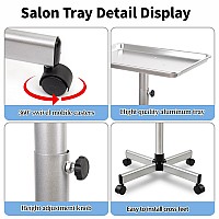 Salon Tray Cart On Wheelsheight Adjustable Color Traysalon Service Rolling Traypremium Aluminum Color Tray For Hair