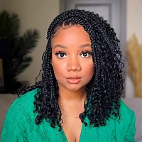 Cookoo 10 Inch Goddess Box Braids Crochet Hair With Curly Ends 8 Packs Bohemian Hippie Box Braids Prelooped Crochet Hair Synthe