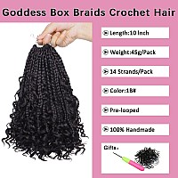 Cookoo 10 Inch Goddess Box Braids Crochet Hair With Curly Ends 8 Packs Bohemian Hippie Box Braids Prelooped Crochet Hair Synthe