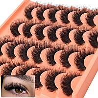 Short Lashes Natural Look False Eyelashes Thick Fluffy Faux Mink Lashes Pack Wispy Strip Fake Eyelashes Cat Eye Lashes That Look