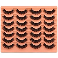 Short Lashes Natural Look False Eyelashes Thick Fluffy Faux Mink Lashes Pack Wispy Strip Fake Eyelashes Cat Eye Lashes That Look