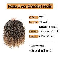 Forevery Faux Locs Crochet Hair 12 Inch Goddess Locs Crochet Hair 6Packs Prelooped Crochet Hair For Black Women Boho Crochet Loc