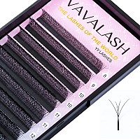 Vavalash Wshaped Eyelash Extension 4D Premade Fans 007 D Curl Volume Lash Extensions Easy Fanning Lashes Matte Black Volume Pr