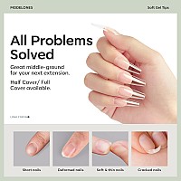 Modelones Long Coffin Nail Tips 500Pcs Clear False Acrylic Press On Nails Preshape Full Cover Gel Nail Extension Home Diy Sal