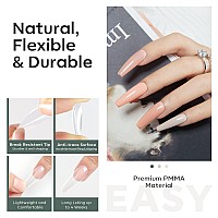 Modelones Long Coffin Nail Tips 500Pcs Clear False Acrylic Press On Nails Preshape Full Cover Gel Nail Extension Home Diy Sal