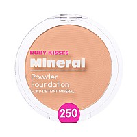 Ruby Kisses Mineral Pressed Powder Foundation Medium To Full Coverage Natural Finish 035 Ounce Sand Beige