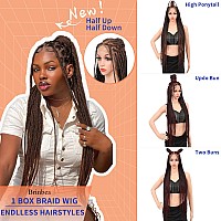 Brinbea 360 Hd Lace Front Braided Wigs Knotless Braided Wigs For Women Box Braid Wig With Baby Hair Brown Human Hair Blended Bra