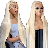 Hotlove 613 Lace Front Wig Human Hair 13X6 Transparent Lace 613 Hd Lace Frontal Wig For Women 200 Straight Blonde Lace Front W