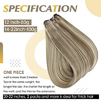 Full Shine Hair Weft Extensions Real Human Hair 105 Grams 18 Inch Ash Brown Highlights Blonde Weft Hair Extensions Human Hair Si