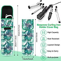 Shappy 2 Pieces Flat Iron Case Heat Resistant Travel Bag Curling Iron Organizers And Storage Neoprene Straightener Holder And Si