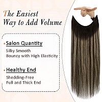 Full Shine Invisible Wire Hair Extensions Real Human Hair 14 Inch Black To Honey Blonde Balayage Wire Human Hair Extensions Secr