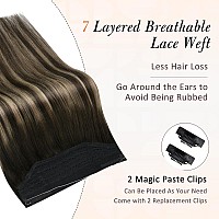 Full Shine Invisible Wire Hair Extensions Real Human Hair 14 Inch Black To Honey Blonde Balayage Wire Human Hair Extensions Secr