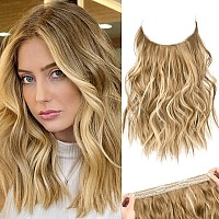 Reecho Invisible Wire Hair Extensions With Thinner Softer Lace Weft Adjustable Size Removable Secure Clips In Wavy Secret Hairpi