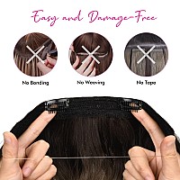 Reecho Invisible Wire Hair Extensions With Thinner Softer Lace Weft Adjustable Size Removable Secure Clips In Wavy Secret Hairpi