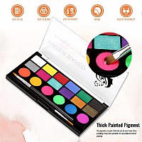 Brimfulite Face Painting Kit Nontoxic Body Paint Washable 18 Colors Facepaint Makeup Kit For Adults With 10 Face Paint Brushes