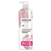 Pantene Sulfate Free Rose Water Shampoo Soothes Replenishes Hydration Safe For Color Treated Hair Nutrient Infused With Vita