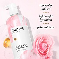 Pantene Sulfate Free Rose Water Shampoo Soothes Replenishes Hydration Safe For Color Treated Hair Nutrient Infused With Vita