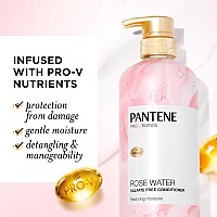 Pantene Rose Water Conditioner Soothes Replenishes Hydration Safe For Color Treated Hair Nutrient Infused With Vitamin B5 An