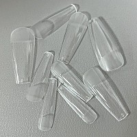 Addfavor 240Pcs Coffin Nail Tips Long Ballerina Clear Full Cover False Fake Nails Acrylic Gel X Nail Tips For Salon And Home Nai