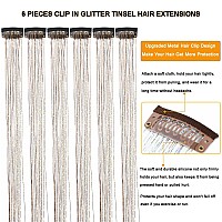 236 Inch Hair Tinsel Clip In Fairy Hair Clip In Hair Tinsel Glitter Tinsel Hair Extensions Kit Heat Resistant Hair Tensile Cli