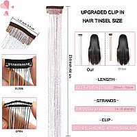 Aifihiyi 236 Inch Hair Tinsel Clip In Extra Long Glitter Tinsel Hair Extensions Clip In Hair Tinsel Heat Resistant Pink Hair T