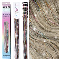 6 Pieces Clip In Hair Tinsel Heat Resistant 236 Inch Fairy Hair Tinsel Kit Clip In Tinsel Hair Extensions Glitter Hair Tensile