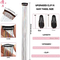 6 Pieces Clip In Hair Tinsel Heat Resistant 236 Inch Fairy Hair Tinsel Kit Clip In Tinsel Hair Extensions Glitter Hair Tensile