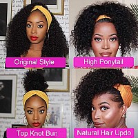 Rebasar Curly Headband Wig 24 Inch Deep Wave Human Hair Wigs For Black Women Human Hair Glueless No Lace Front Wigs Human Hair H