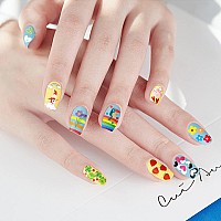 24 Sheets Nail Art Stickers Nail Sticker Decals For Girl Women Cute Flower Heart Rainbow Star Nail Stickers Decoration Selfad