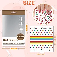 24 Sheets Nail Art Stickers Nail Sticker Decals For Girl Women Cute Flower Heart Rainbow Star Nail Stickers Decoration Selfad