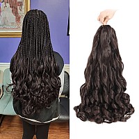 French Curly Braiding Hair 24 Inch 8 Packs Bouncy Braiding Hair Loose Wavy Braiding Hair Synthetic Hair Extensions For Black W