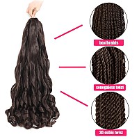 French Curly Braiding Hair 24 Inch 8 Packs Bouncy Braiding Hair Loose Wavy Braiding Hair Synthetic Hair Extensions For Black W