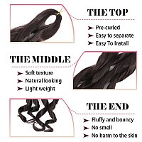 French Curly Braiding Hair 24 Inch 8 Packs Bouncy Braiding Hair Loose Wavy Braiding Hair Synthetic Hair Extensions For Black W