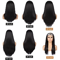 Gt Headband Wig For Women Black Straight Synthetic Headband Wig Glueless Heat Resistant Natutal Looking For Daily Party Use22