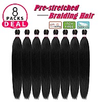 Pre Stretched Braiding Hair 8 Packs 30 Inch Long Professional Hair For Braiding Easy To Twist Crochet Braids Hot Water Setting Y