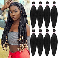 Pre Stretched Braiding Hair 8 Packs 18 Inch Professional Hair For Braiding Easy To Twist Crochet Braids Hot Water Setting Yaki S