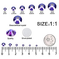 3792 Pcs Purple Velvet Crystal Flatback Rhinestones Set For Nail Art Crafts Makeup Tumblers Glitter Round With Tweezers And