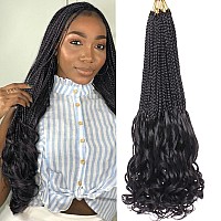 Ruiyok 24 Inch 9 Packs French Curl Crochet Braids Ombre Red Bohemian Goddess Box Braids Burgundy Crochet Hair Pre Looped Wavy Bo