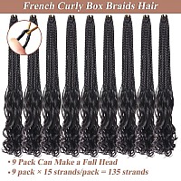 Ruiyok 24 Inch 9 Packs French Curl Crochet Braids Ombre Red Bohemian Goddess Box Braids Burgundy Crochet Hair Pre Looped Wavy Bo