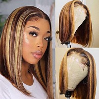 427 Human Hair Wigs Hd Lace Front Wigs 13X4X1 T Part Wigs Short Bob 12Inch Human Hair Gluless Wigs 150 Brazilian Virgin Human