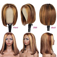 427 Human Hair Wigs Hd Lace Front Wigs 13X4X1 T Part Wigs Short Bob 12Inch Human Hair Gluless Wigs 150 Brazilian Virgin Human