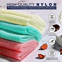 3 Pieces African Net Sponge African Exfoliating Net African Net Long Net Bath Sponge Exfoliating Shower Body Scrubber Back Scru