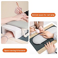 Diesisa Nail Arm Rest Foldable Pu Leather Nail Hand Rest For Nails Tech With Table Mat Soft Hand Rest For Acrylic Nailsnail H