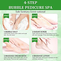 Nbc Beautilab Pedicure Kit Foot Soak Set Bubble Salt Sugar Scrub Massage Mask Massage Lotion In A Box 4 Step Foot Spa Kit F